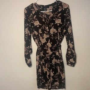 Forever21 Black with Pink Floral Business Dress